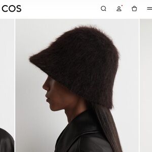 NWT COS Women's Black Mohair Bucket Hat